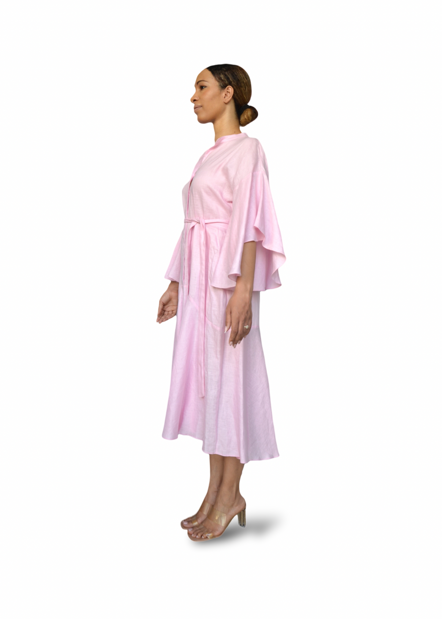 Noa Linen Dress Pink