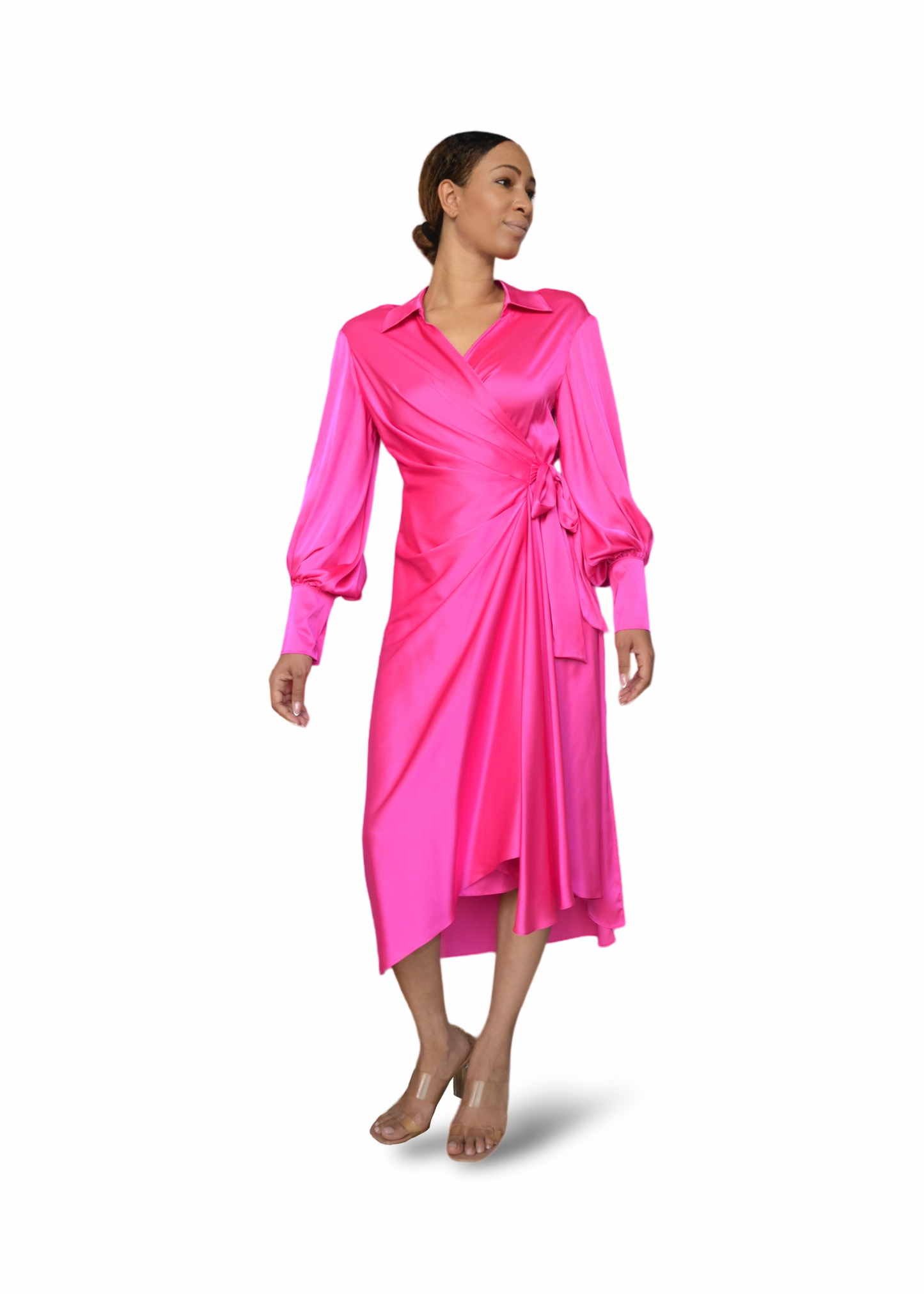 Myra Wrap Dress Fuchsia