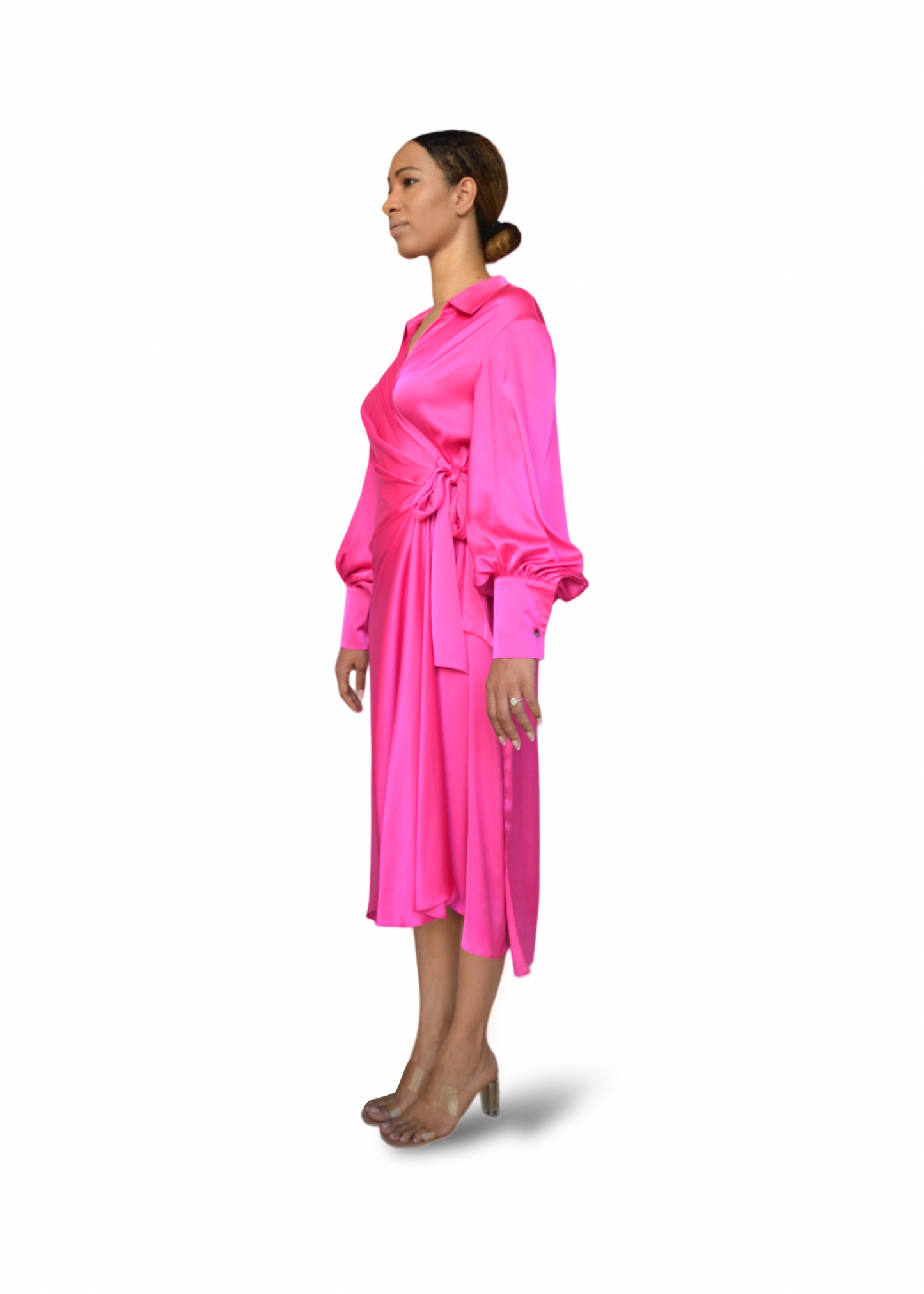 Myra Wrap Dress Fuchsia