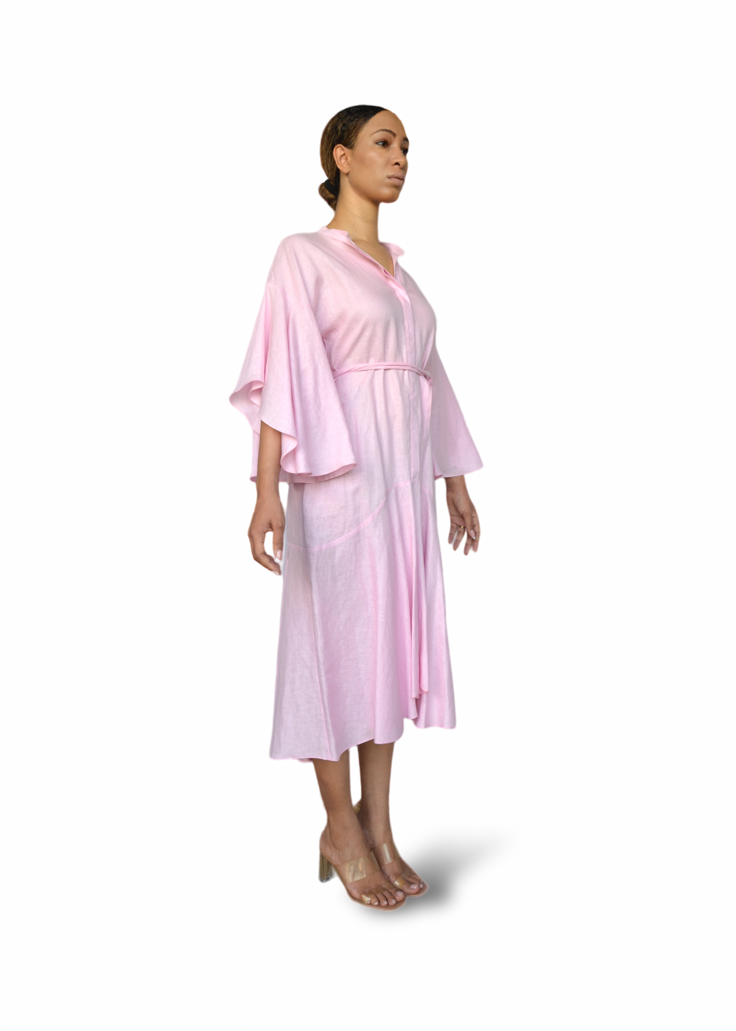 Noa Linen Dress Pink