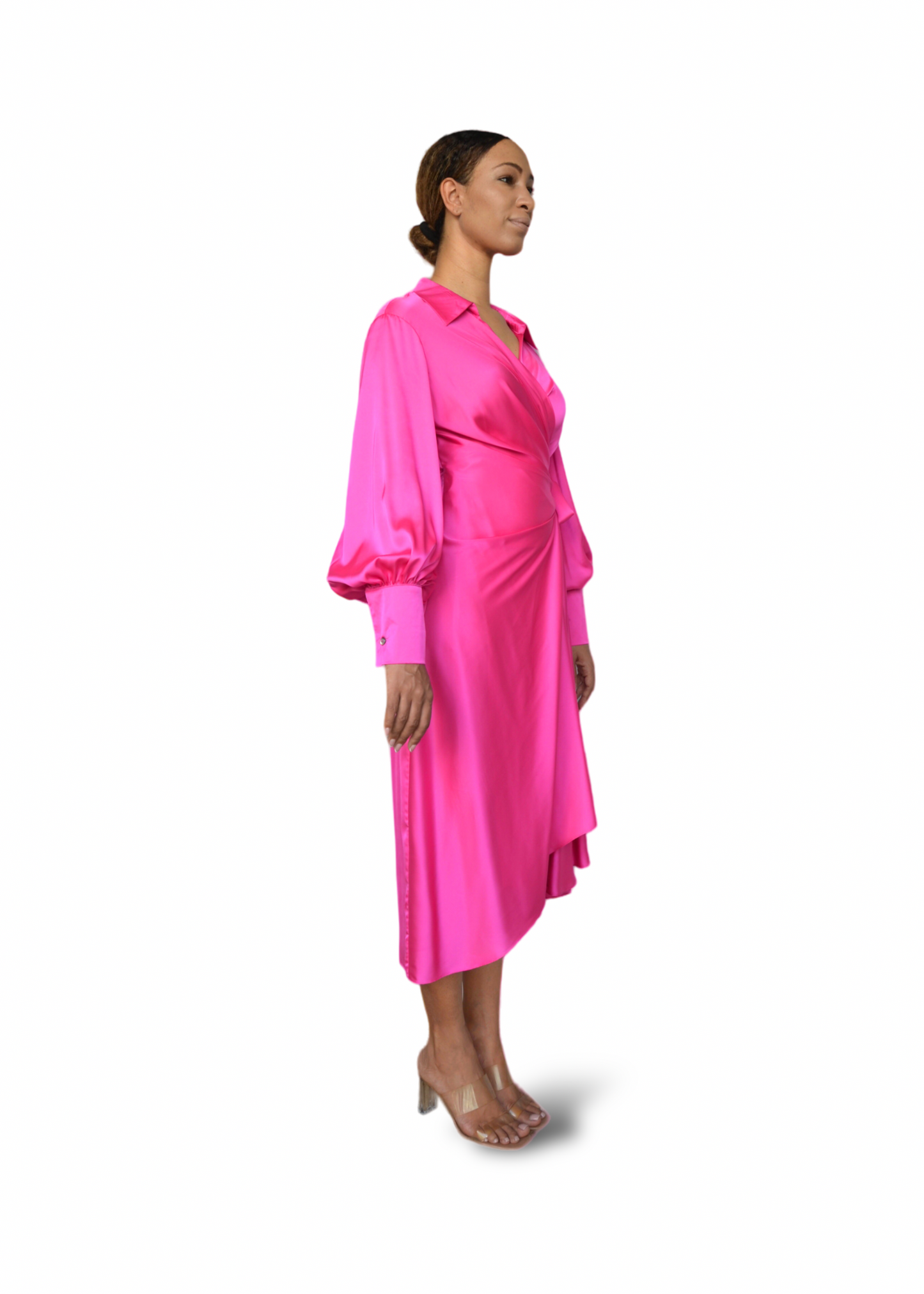 Myra Wrap Dress Fuchsia