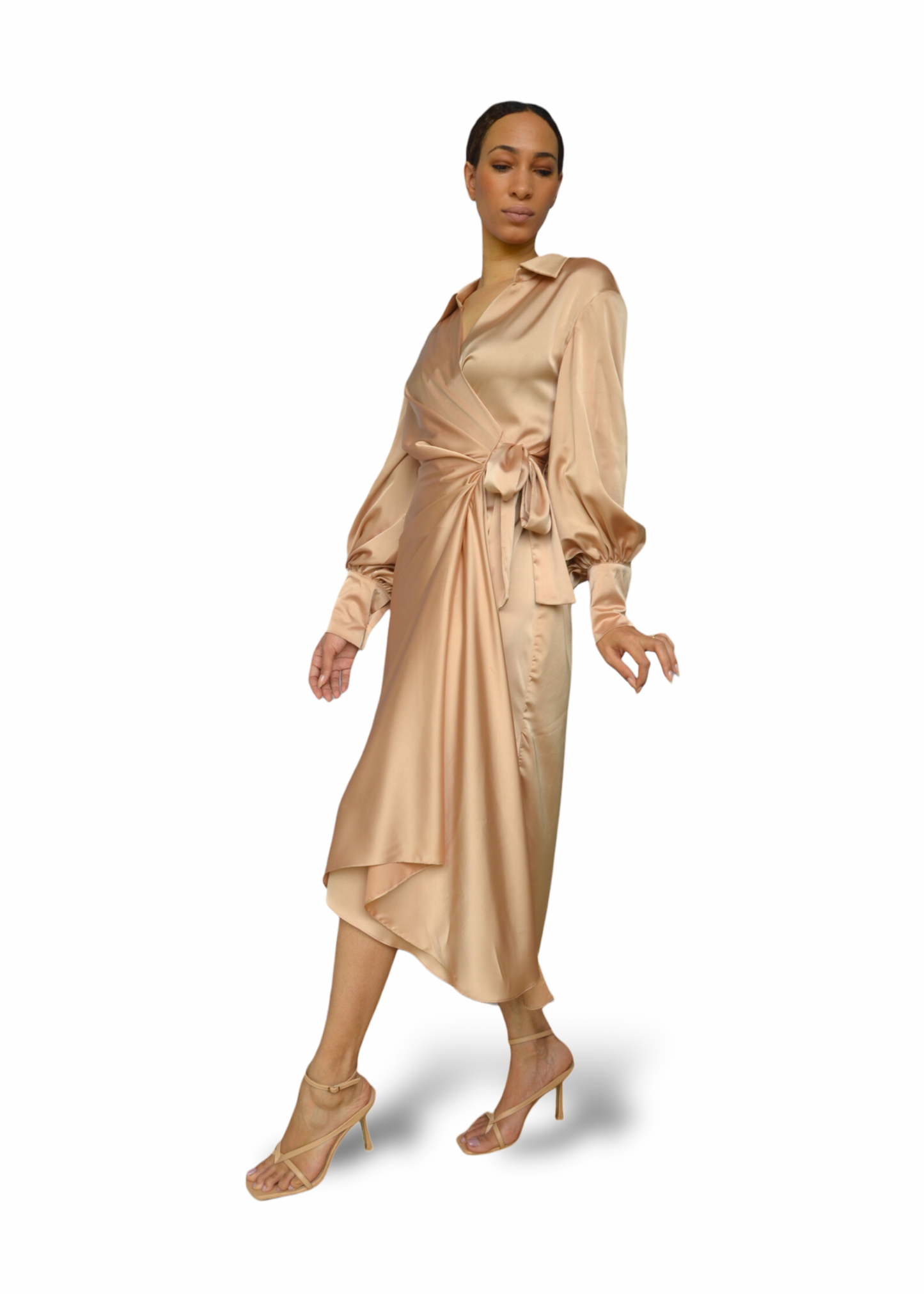 Myra wrap dress gold