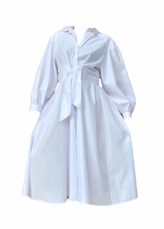 Adèle White Shirt Dress Afrida
