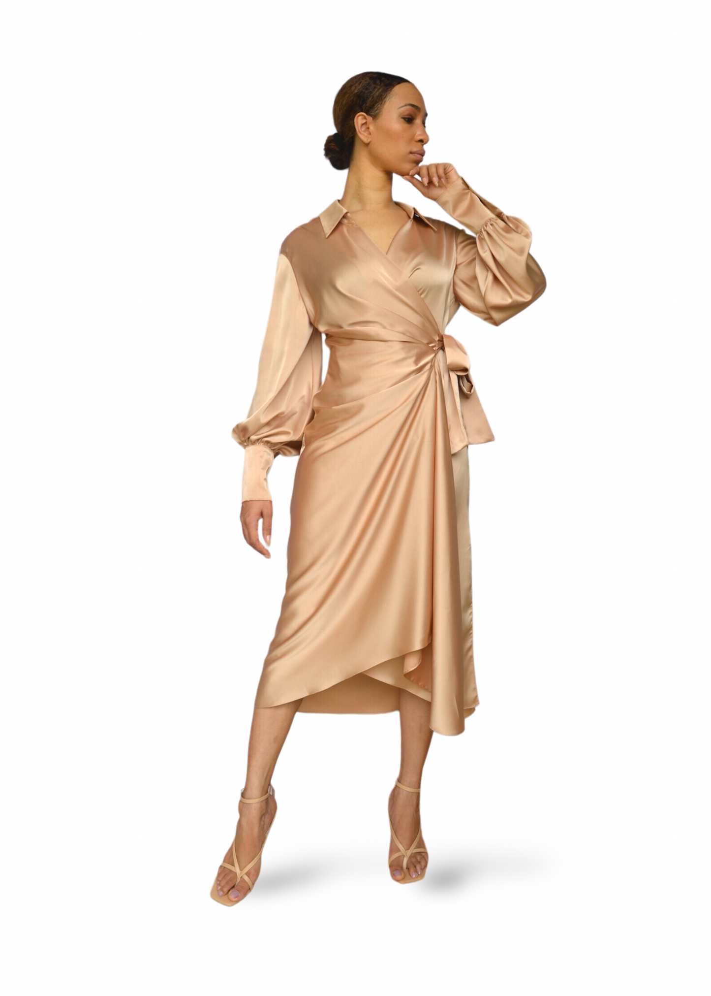 Myra wrap dress gold