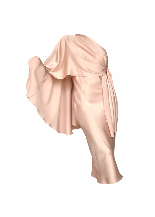 Nuri midi cape dress gold